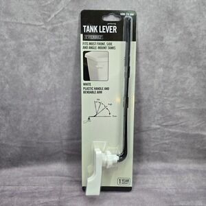 Everbilt Universal Toilet Tank‎ Lever Plastic Handle Arm White Front Angle Mount